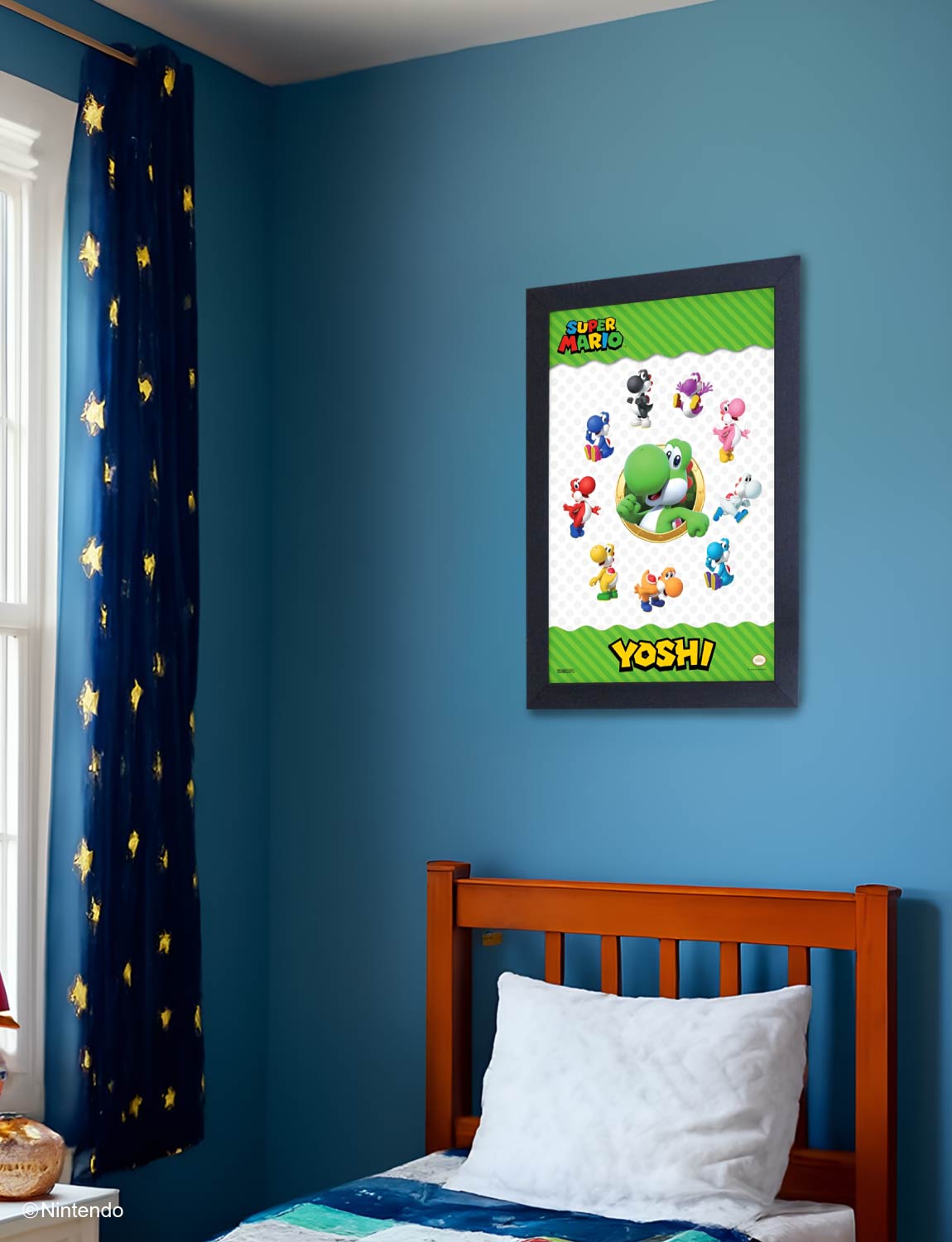Super Mario��: Yoshi Wheel Framed Poster (11x17) - Official Nintendo Art - lifestyle display