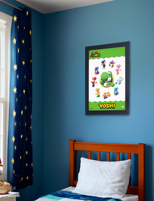 Super Mario��: Yoshi Wheel Framed Poster (11x17) - Official Nintendo Art - lifestyle display