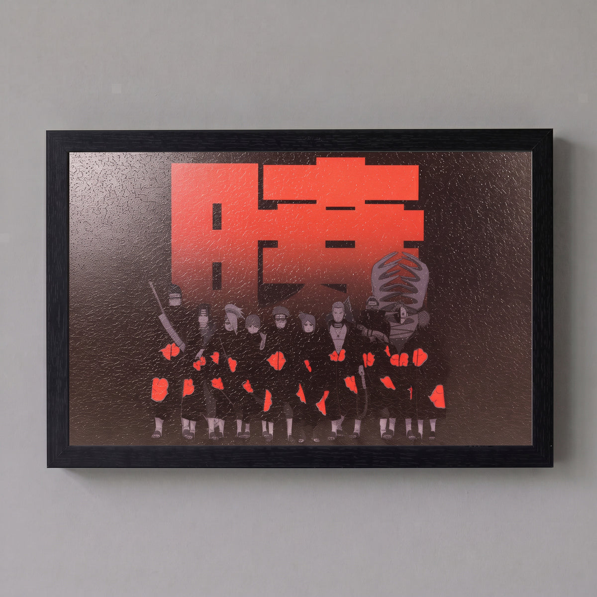 Naruto- Akatsuki Line Up Kanji - 11x17 Framed Gel Coat