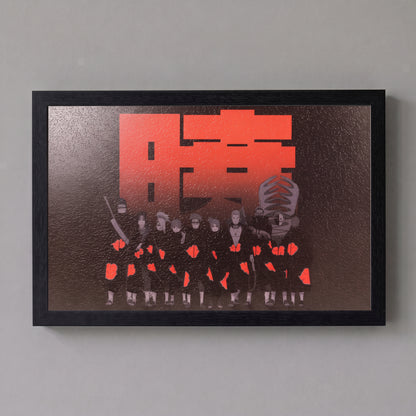 Naruto- Akatsuki Line Up Kanji - 11x17 Framed Gel Coat