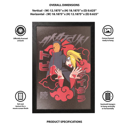 Naruto- Deidara and Tobi - 11x17 Framed Gel Coat