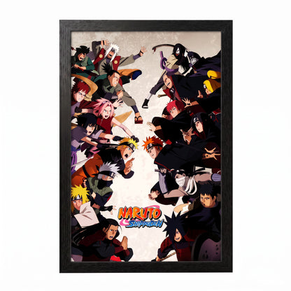 Naruto- Group Battle - 11x17 Framed Gel Coat