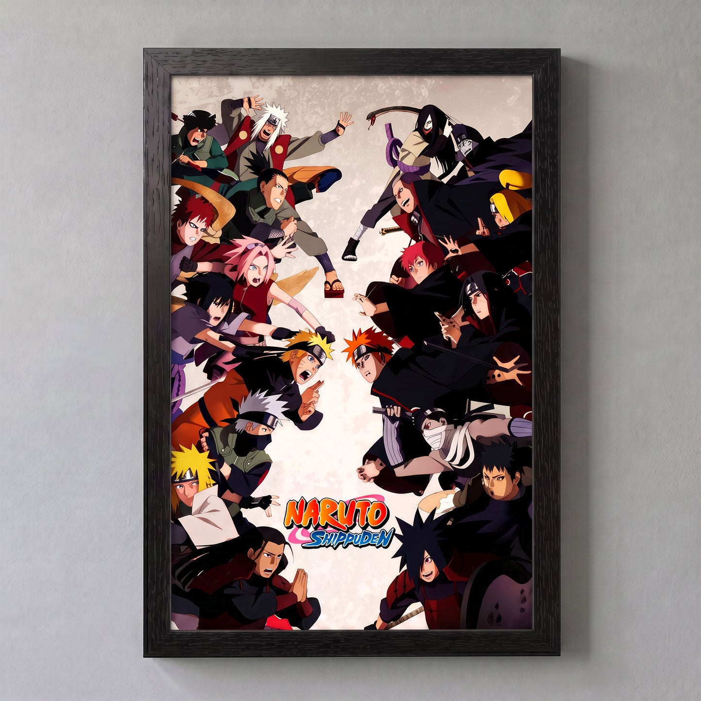 Naruto- Group Battle - 11x17 Framed Gel Coat