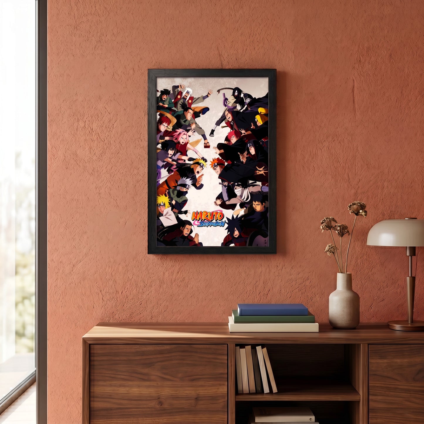 Naruto- Group Battle - 11x17 Framed Gel Coat