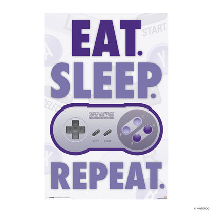 Nintendo - Eat, Sleep, Game, R - 24x36 Unframed Poster