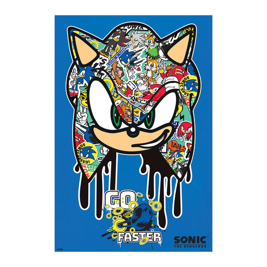 Sonic The Hedgehog - Go Faster - 24x36 Unframed Poster