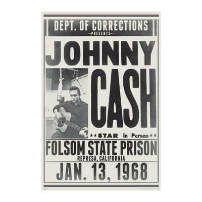 Johnny Cash - Folsom State - 24x36 Unframed Poster