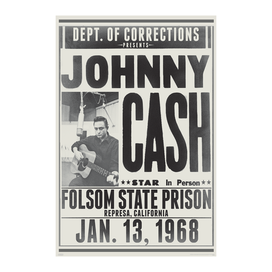 Johnny Cash - Folsom State - 24x36 Unframed Poster
