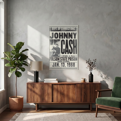 Johnny Cash - Folsom State - 24x36 Unframed Poster