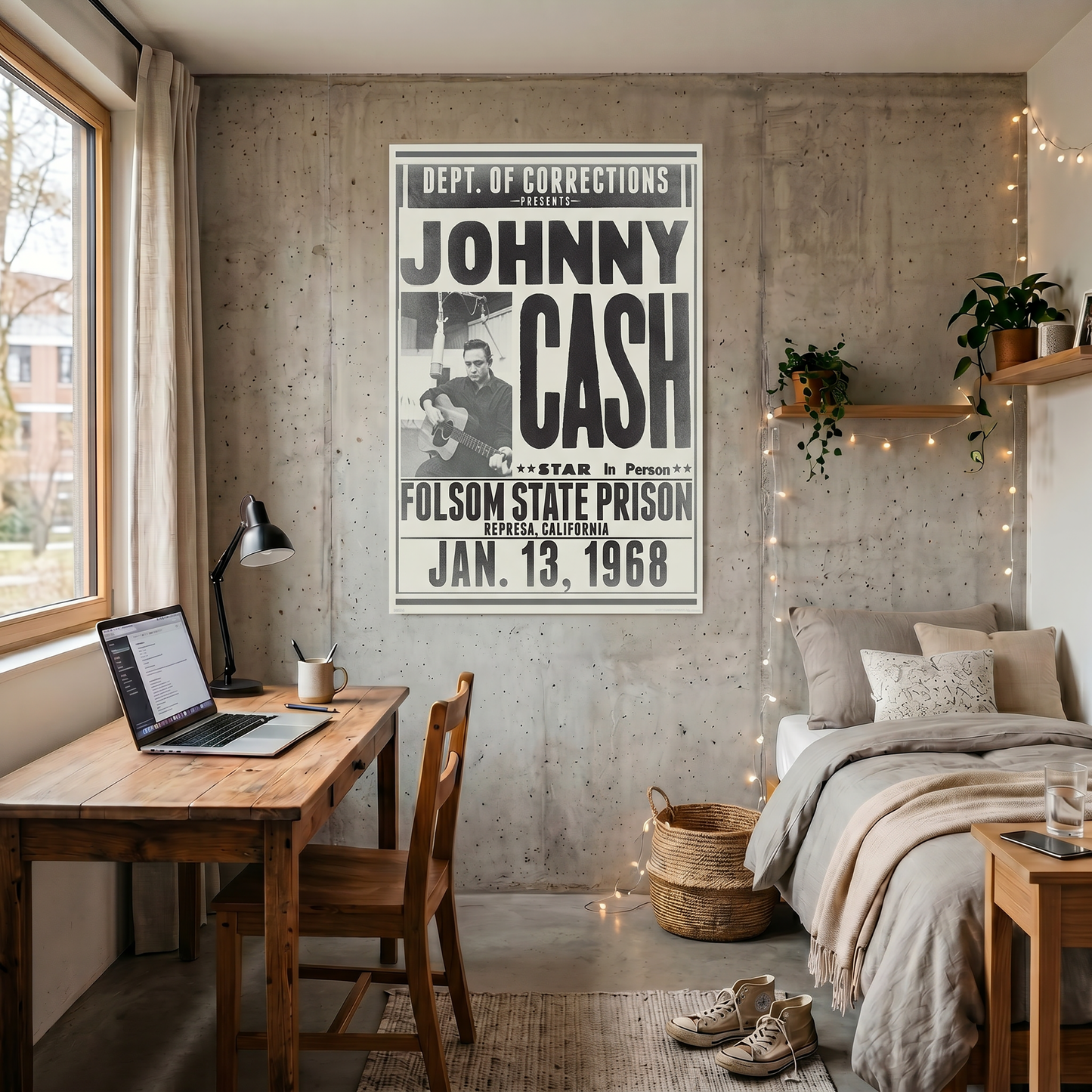Johnny Cash - Folsom State - 24x36 Unframed Poster