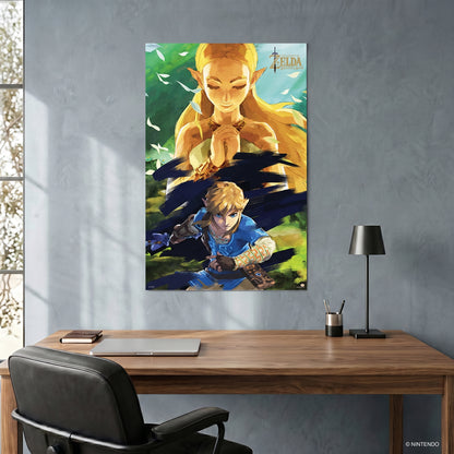 The Legend Of Zelda - BOTW - Zelda & Link - 24x36 Unframed Poster