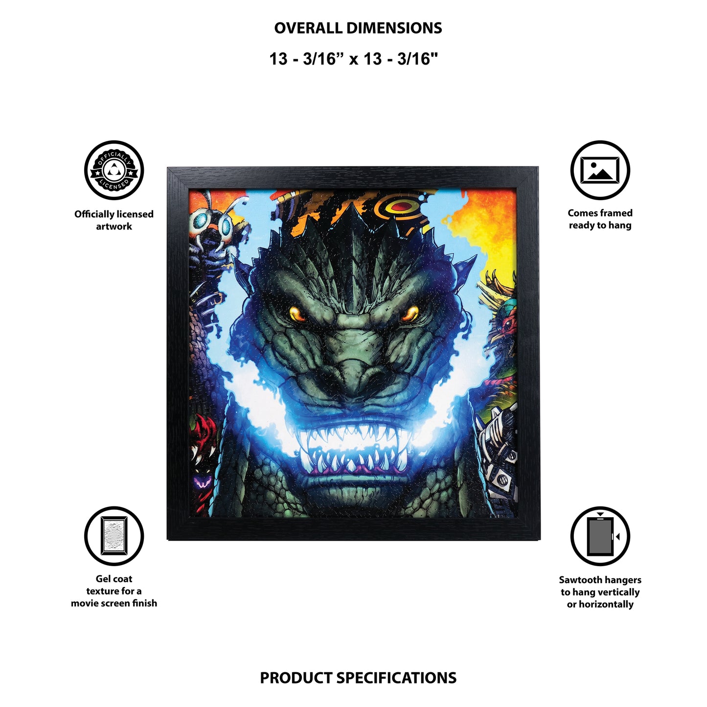 Godzilla - Fire Within - 12x12 Gel Coat