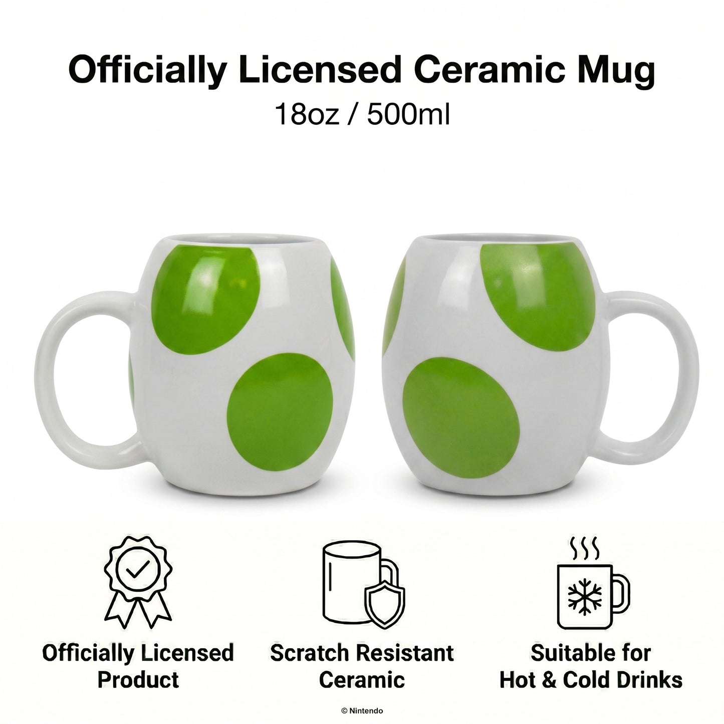 Super Mario - Yoshi Egg 18oz Ceramic Shaped Mug